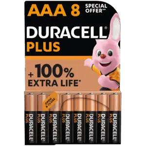 Wholesale Duracell AAA Plus Power Boost Alkaline Batteries Special Offer 8pk from Harrisons Direct