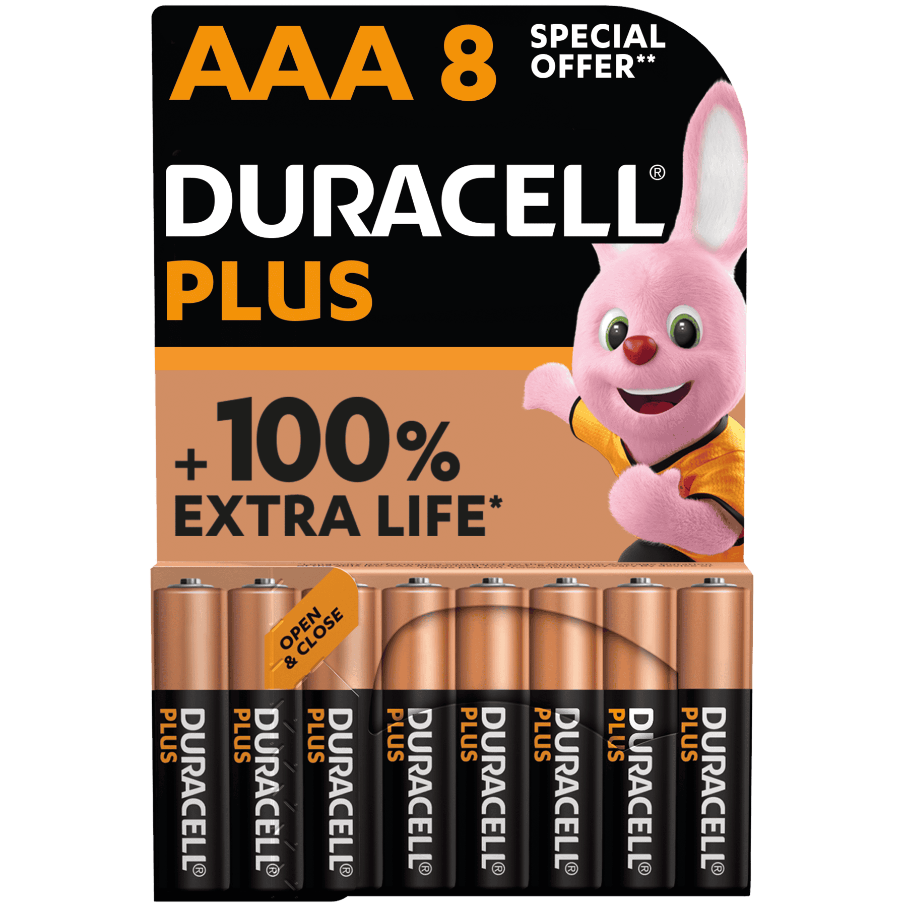 Wholesale Duracell AAA Plus Power Boost Alkaline Batteries Special Offer 8pk from Harrisons Direct