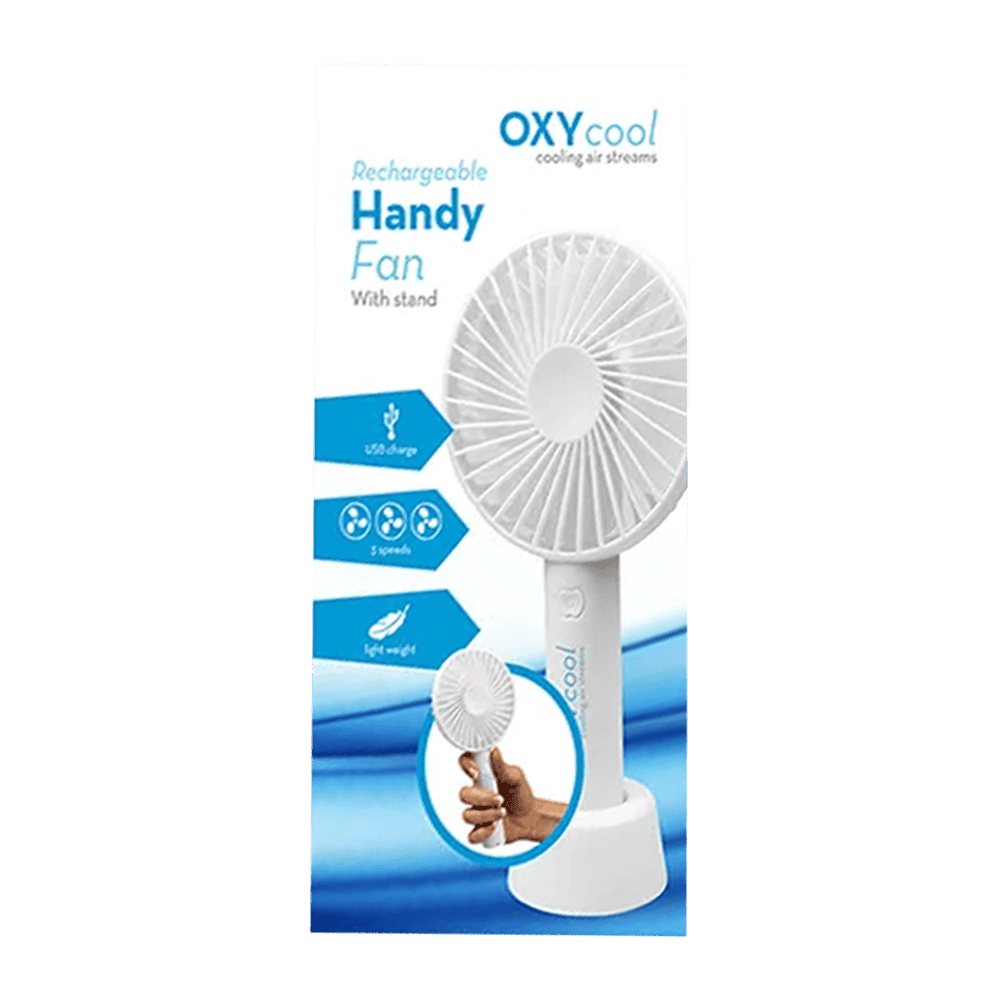 Rechargeable Handy Fan 21cm from Harrisons Direct