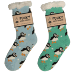Wholesale Bartleby Ladies Sherpa Socks Puffy Puffin - Size 4 - 8 from Harrisons Direct