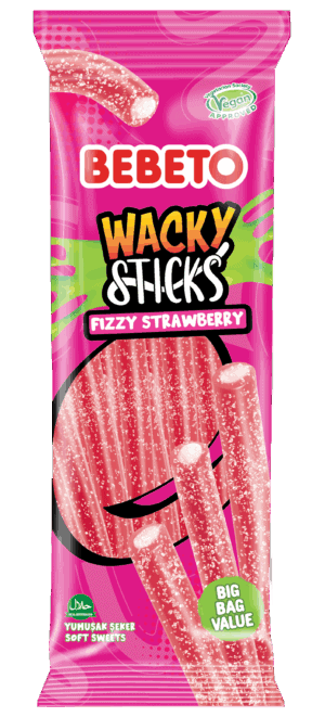 Bebeto Wacky Stick Fizzy Strawberry Pencils 180g from Harrisons Direct
