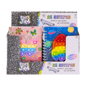 Poppit Front A5 Notebook 4 Assorted from Harrisons Direct
