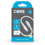 Wholesale Core Essentials Type-C - Type-C Cable 1M White TPE 3A 60W PD Fast Charge from Harrisons Direct