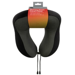 Safe & Sound Medium Memory Foam Travel Pillow Black from Harrisons Direct