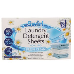 Wholesale Swirl Laundry Detergent Sheets Fresh Clean 20 pack from Harrisons Direct