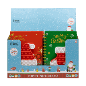 Christmas Poppit Front Notebook 3 Assorted from Harrisons Direct