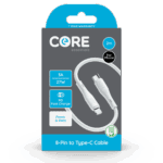 Wholesale Core Essentials 8-Pin - Type-C Cable 2M White TPE 3A 27W PD Fast Charge from Harrisons Direct