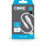 Wholesale Core Essentials 8-Pin USB Cable 1m White Fast Charge - for iPhone & iPad from Harrisons Direct