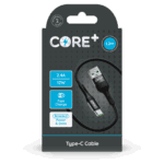 Wholesale Core+ USB - Type-C Braided Cable Grey 1.2m 2.4A 12W Fast Charge from Harrisons Direct