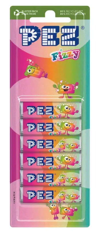 Wholesale Pez Refill Pack - Fizzy 6's from Harrisons Direct