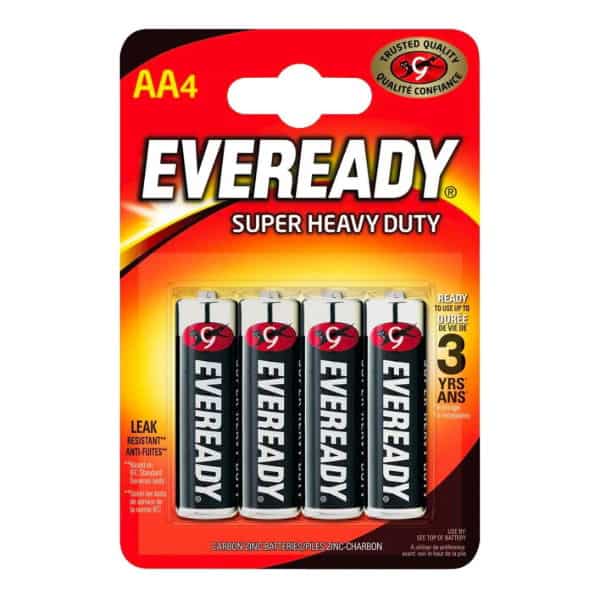 Wholesale Eveready AA Super Heavy Duty Zinc Batteries 4pk from Harrisons Direct