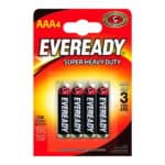 Wholesale Eveready AAA Super Heavy Duty Zinc Batteries 4pk from Harrisons Direct