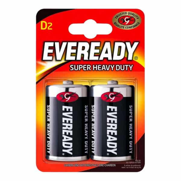 Wholesale Eveready D Super Heavy Duty Zinc Batteries 2pk from Harrisons Direct
