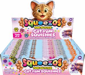 Squeezos Squishy Mini Cats Paw CDU from Harrisons Direct