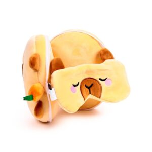 Wholesale Relaxeazzz Duke the Capybara Plush Travel Pillow & Eye Mask from Harrisons Direct