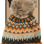 Wholesale Bartleby Ladies Waterproof Bobble Hat - Sherpa Lined, Patterned from Harrisons Direct