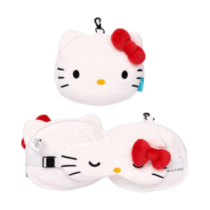 Relaxeazzz Hello Kitty Plush Travel Pillow & Eye Mask from Harrisons Direct