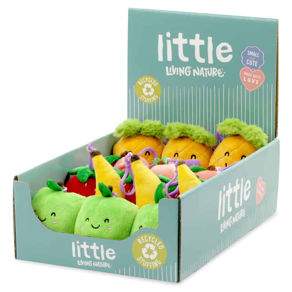 Wholesale LITTLE Living Nature Clips Fruit Plush Keyrings from Harrisons Direct