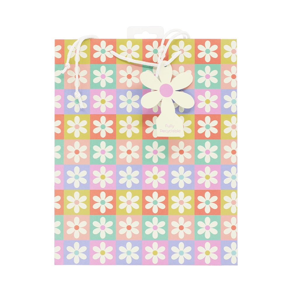Gift Bag Large – Retro Floral W266xH330xD140mm from Harrisons Direct