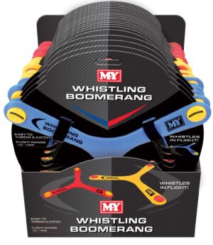 Wholesale M.Y Whistle Boomerang 3 Assorted Colours CDU from Harrisons Direct