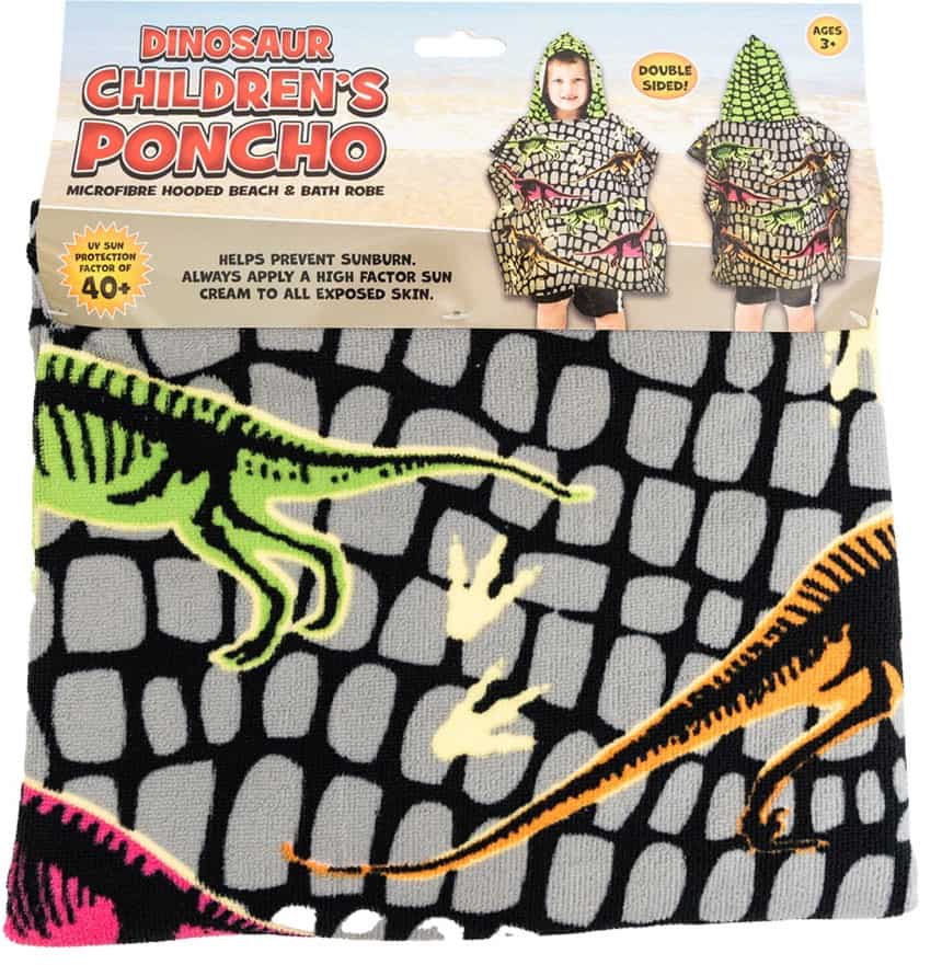 Poncho Beach Towel with Hood 4 Assorted, Size 60cm x 110cm