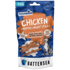 Battersea Chicken Wrapped Carrot Sticks 80g from Harrisons Direct