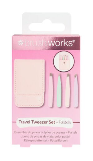Wholesale Brushworks Pastels Travel Tweezer Set from Harrisons Direct
