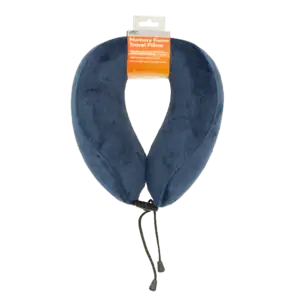 Safe & Sound Firm Memory Foam Travel Pillow Navy from Harrisons Direct