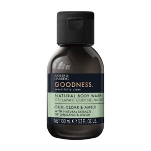 Wholesale Baylis & Harding Goodness Oud, Cedar & Amber Body Wash 100ml from Harrisons Direct