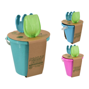 Bucket Set 17.5cm Wheatstraw Round Bucket Set Assorted Colours from Harrisons Direct