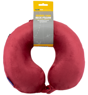 Globetrek Memory Foam Neck Pillow – Red from Harrisons Direct