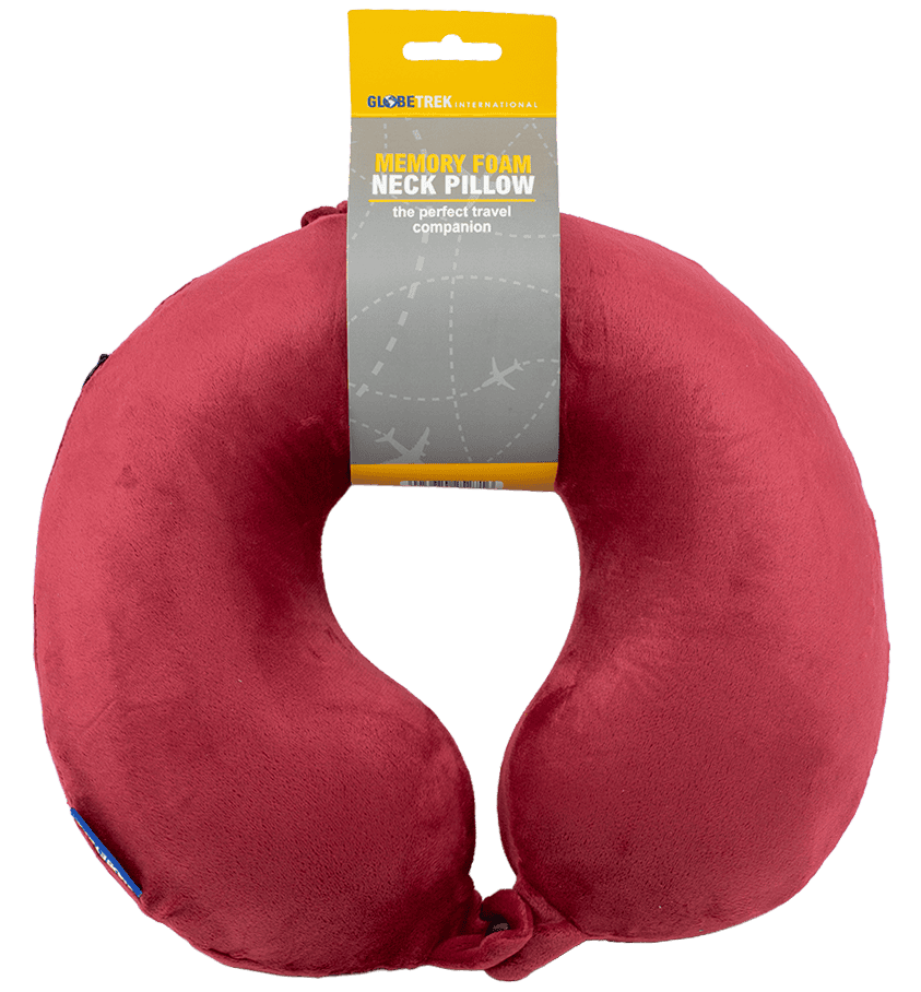 Globetrek Memory Foam Neck Pillow – Red from Harrisons Direct
