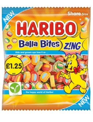 Wholesale Haribo Balla Bites Z!ng 140g £1.25 PMP from Harrisons Direct