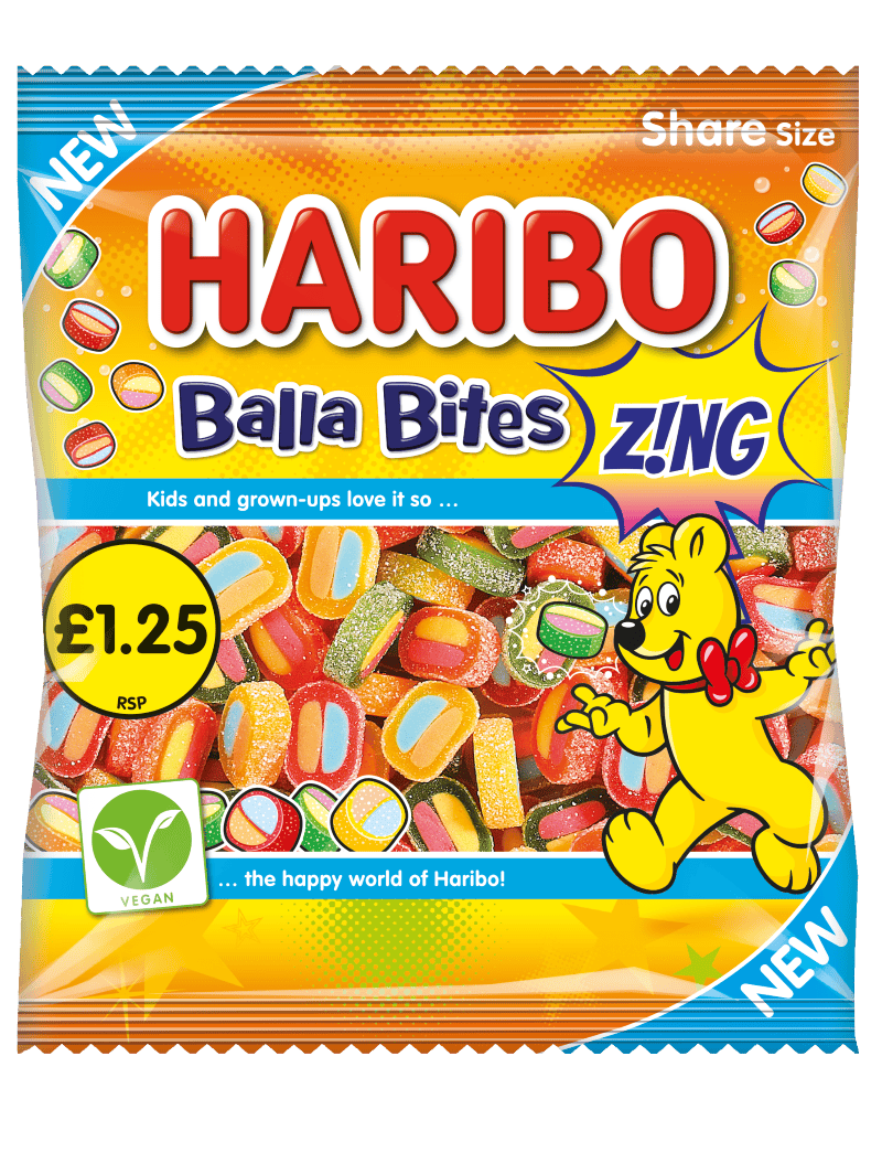 Wholesale Haribo Balla Bites Z!ng 140g £1.25 PMP from Harrisons Direct