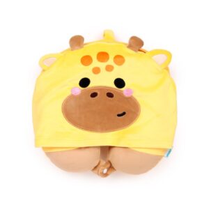 Wholesale Hoodeazzz Adoramals Raffi the Giraffe Plush Memory Foam Travel Pillow & Hood from Harrisons Direct