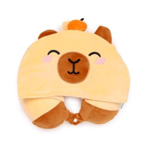Wholesale Hoodeazzz Duke the Capybara Plush Memory Foam Travel Pillow & Hood from Harrisons Direct