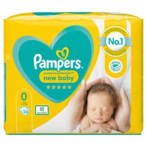 Wholesale Pampers New Baby Premium Protection Nappies Size 0 Carry Pack 24's from Harrisons Direct