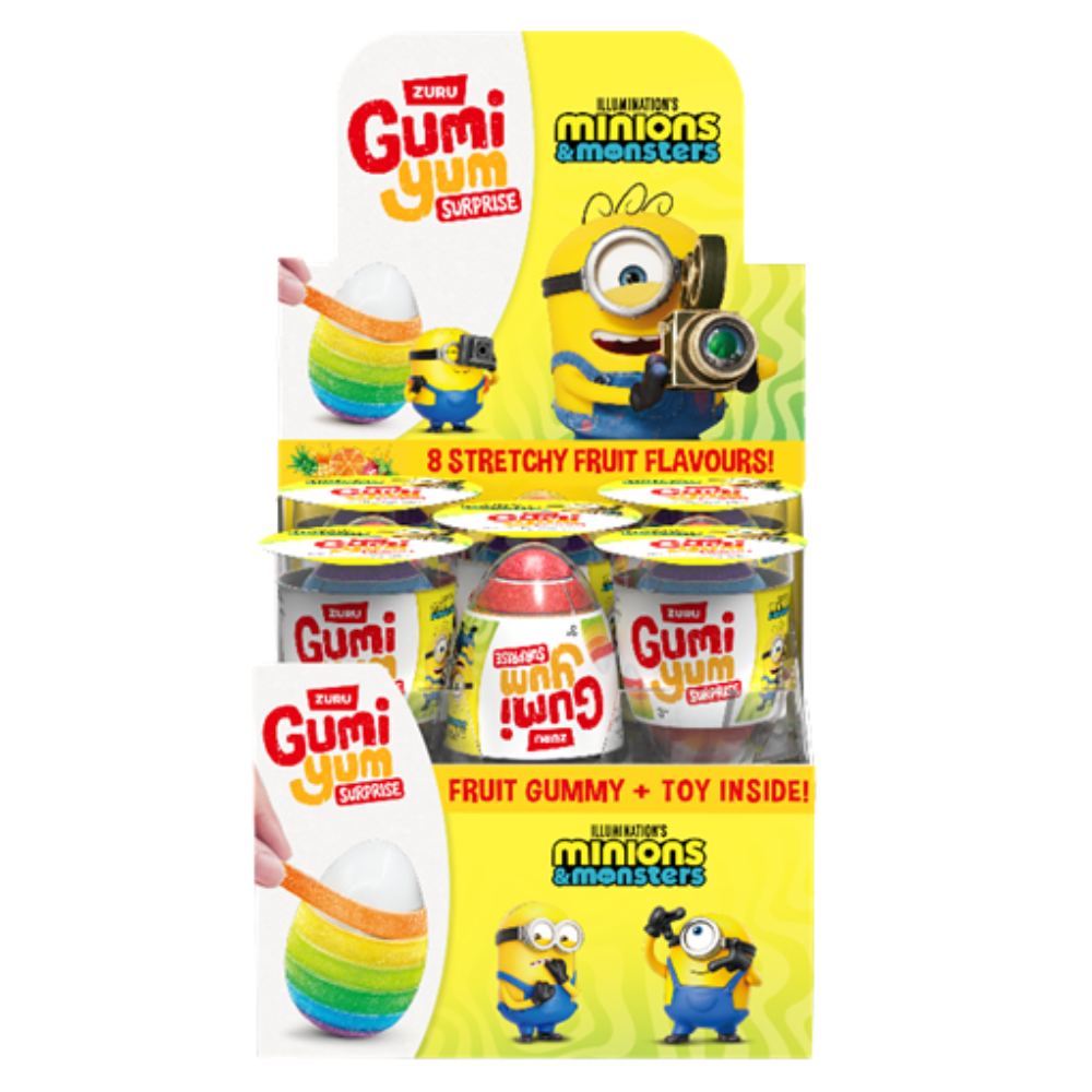 Wholesale Zuru Gumi Yum Surprise Minions 22g CDU from Harrisons Direct