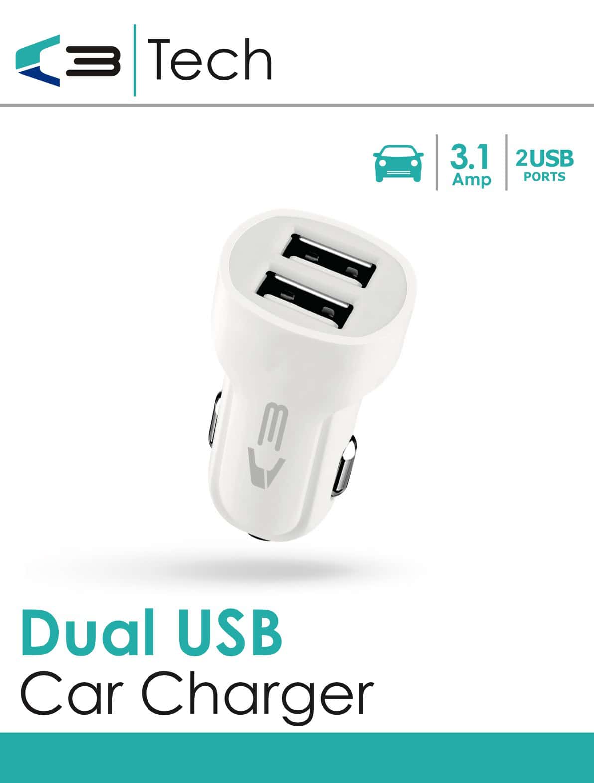 Wholesale C3 Tech Car Charger Dual USB from Harrisons Direct