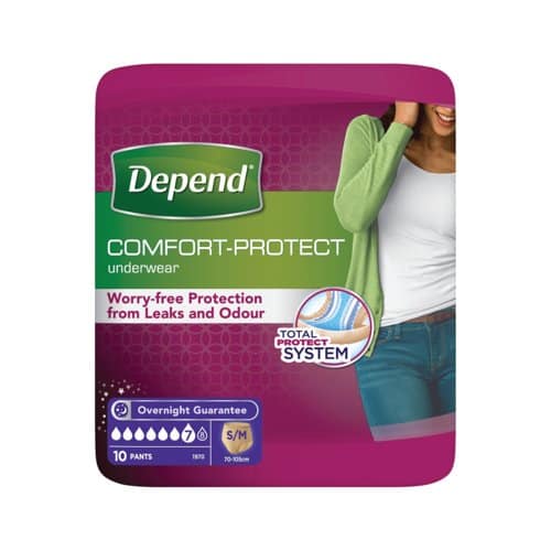 Wholesale Depend Comfort Protect Incontinence Pants S M 10's from Harrisons Direct