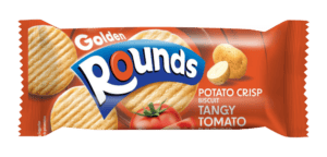 Wholesale Golden Rounds Potato Crisp Biscuit Tangy Tomato 80g from Harrisons Direct