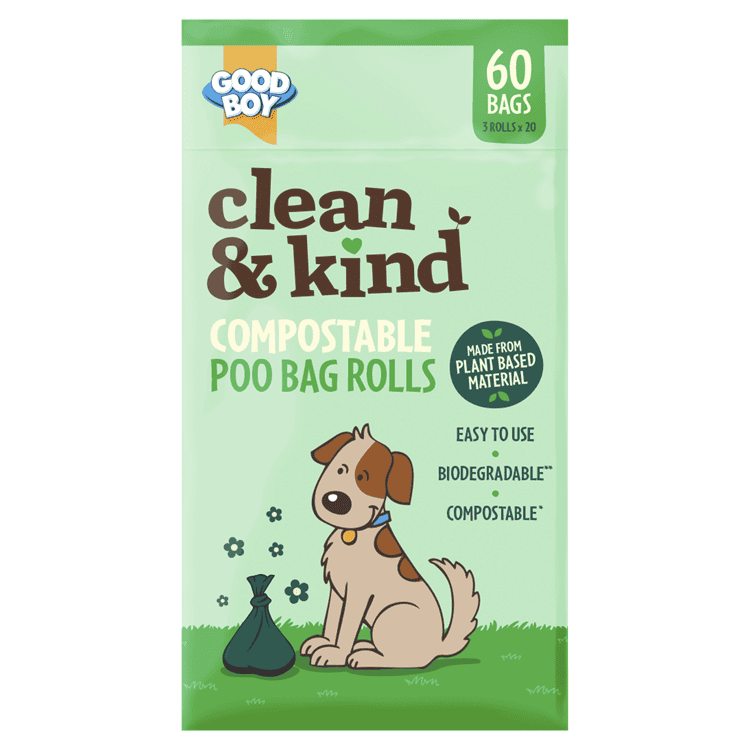 Wholesale Good Boy Compostable Poo Bags 60s Clipstrip from Harrisons Direct