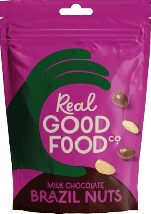 Wholesale Real Good Food Milk Chocolate Brazil Nuts Pouch 120g from Harrisons Direct
