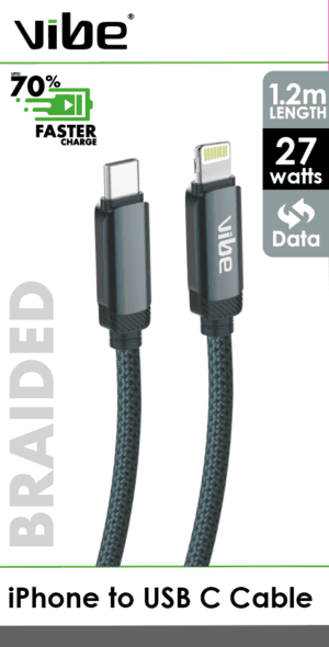 Vibe XMFI iPhone – C 1.2m Braided Cable from Harrisons Direct