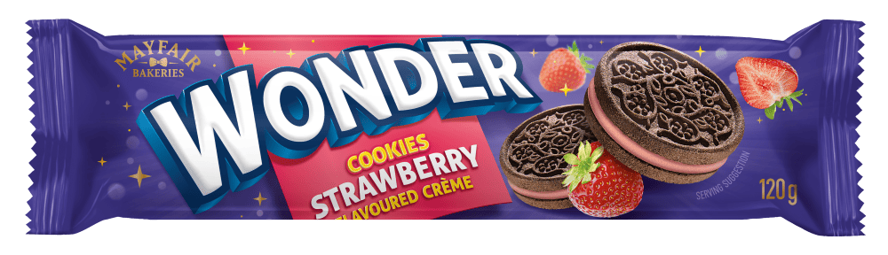 Wholesale Wonder Cookies Strawberry 120g from Harrisons Direct