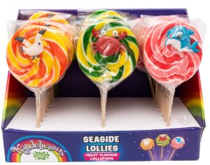 Wholesale Kandelicious Seaside Fruit Flavour Assorted Lollies 80g CDU from Harrisons Direct