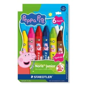 Wholesale Noris Junior x Peppa Pig Wax Crayons 6 Assorted Colours from Harrisons Direct